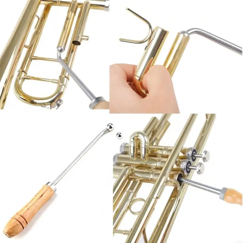 Multipurpose Brass Instrument Restoration Tool Stainless Steel Texture Ergonomic Handle and 3 Repair Spheres