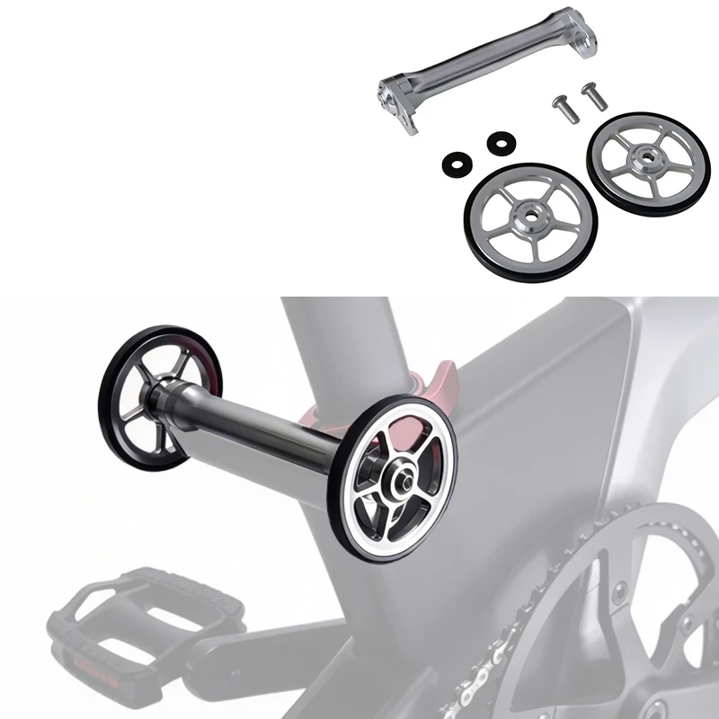 1Set Aluminum Easy Wheel Telescopic Rod Kit For Lemmo Zero E-Bike Anti-Tip Parking Stabilizer Sturdy Auxiliary Wheel Accessories