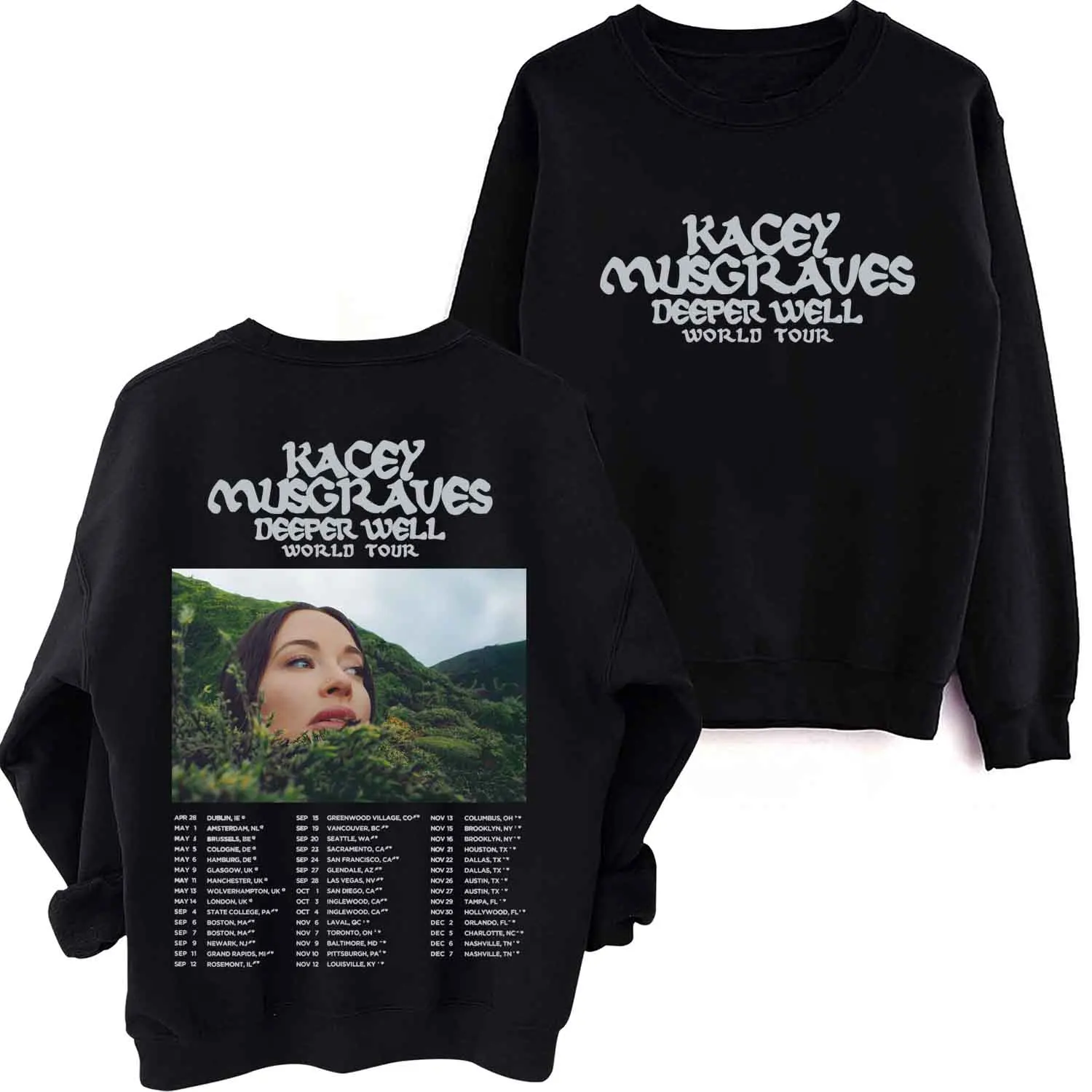 

Kacey Musgraves Deeper Well World Tour 2024 O-Neck Long Sleeve Spring and Autumn Men Clothing Hoodies Women Printing Regular