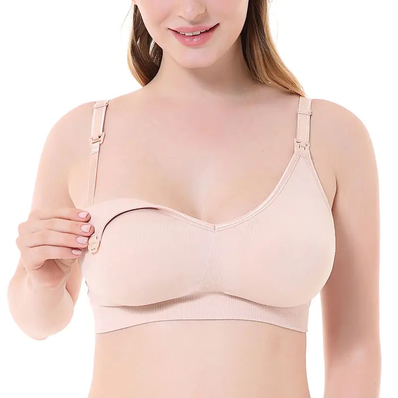 

Открытый спереди бюстгальтер для кормления для женщин, бюстгальтер для беременных и грудного вскармливания, бесшовный, против провисания, полное покрытие, поддержка беременности после родов