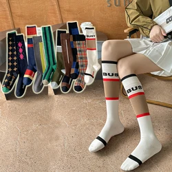 New Spring Autumn And Winter Women's Long Socks Vintage Street Outwear Trend Ins Slimming 5A Antibacterial Knee Length Socks 326