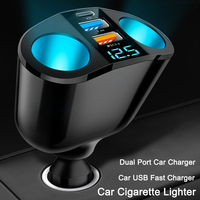 Car Cigarette Lighter 5 Port Cigarette Lighter Splitter QC3.0&PD 20W Super Fast Car Charger with Dual Cigarette Lighter