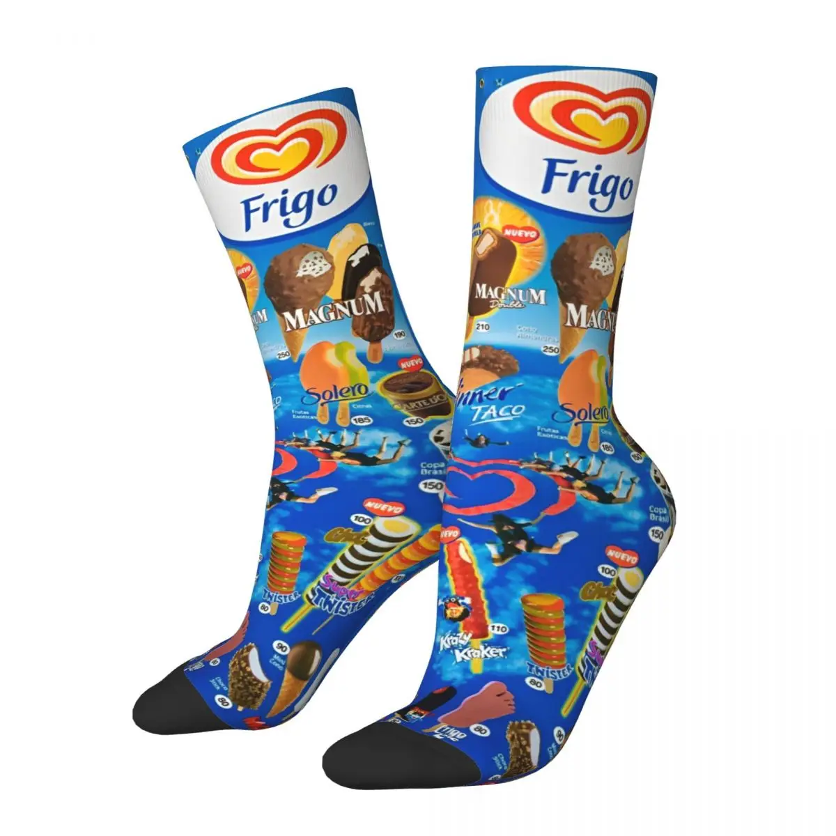 Funny Ice Cream F-Frigos Stockings Men Socks Warm Soft Funny Socks Spring Cycling Non Skid Graphic Socks Birthday Gift