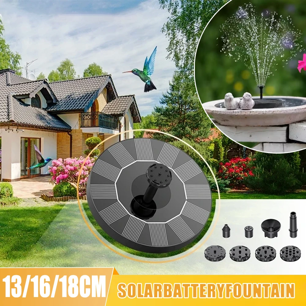 New Mini Solar Water Fountain Pool Pond Waterfall Fountain Garden Supplies Decoration Outdoor Solar Powered Fountain Bird Baths