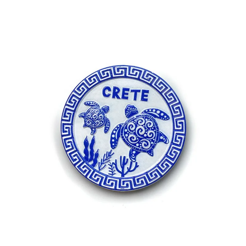 

3D Devil's Eye Turtle round Decoration Magnetic Refrigerator Magnet Cultural Creative Travel Souvenir Home Craft from Greece