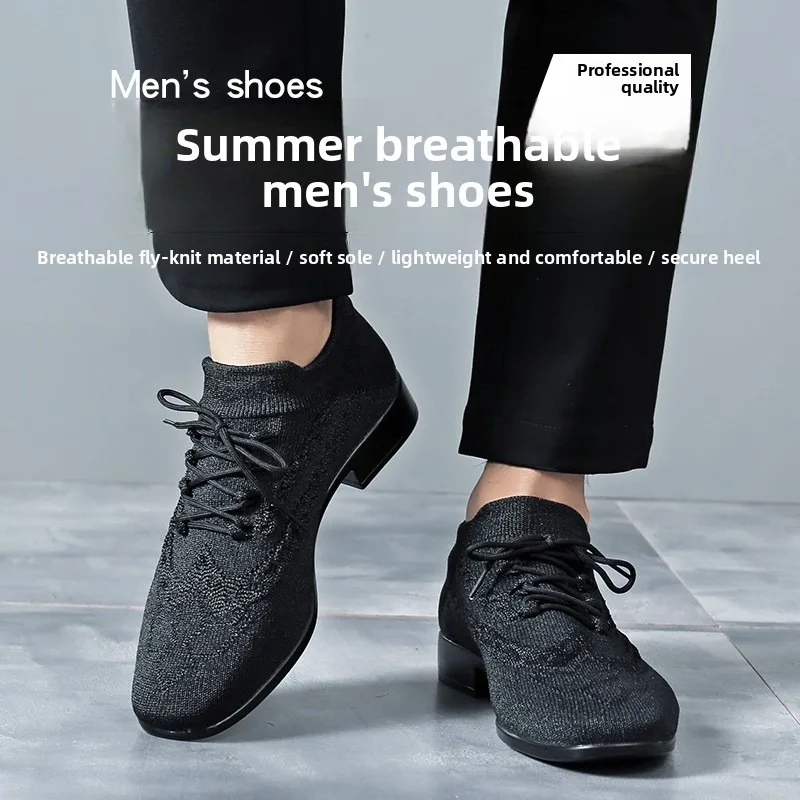 Scarpe da Ballo Latino per Uomo, Suola Morbida Traspirante, Scarpe da Tango, Ballo da Sala, Danza Moderna, Sneakers per Uomo Adulto