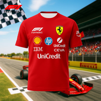 Ferrari F1 Team Racing T Shirt Mens Quick Dry Short Sleeve Breathable Comfort Fit Tee for Daily Outdoor Sportswear Summer Top