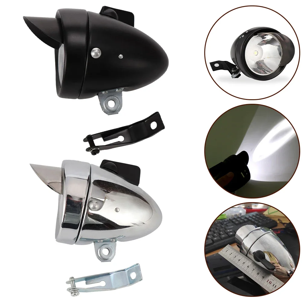 

1 комплект, классические хромированные винтажные велосипеды, светодиодные фонари с металлическим корпусом, передние фары в стиле ретро, аксессуары для велосипедов