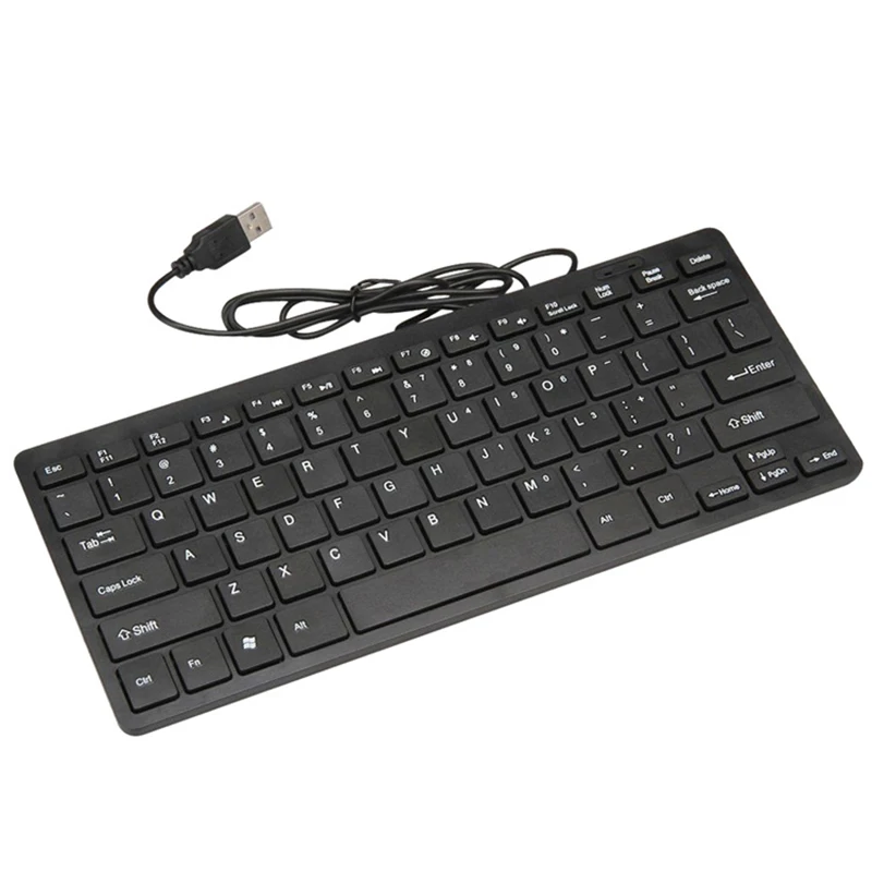 

Wired Keyboards Ultra Thin Quiet Small Size 78 Keys Mini Multimedia USB Compact Keyboard For Laptop PC Home Office Gamer Keypad