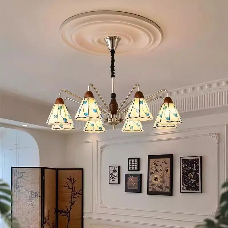 Middle Ancient Style Living Room Pendant Light French Modern Minimalist American Retro Designer Bedroom Lighting Fixtures