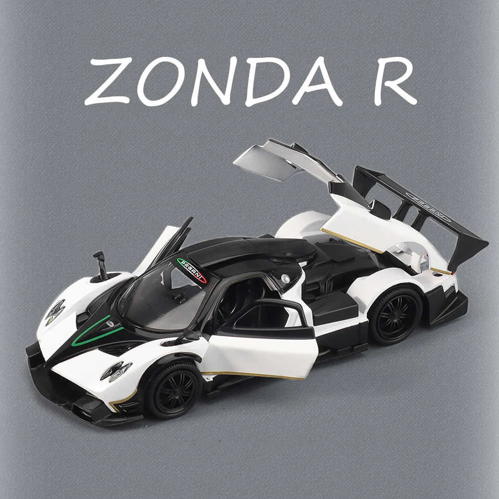 1:32 Pagani Zonda R Huayra BC‌ Alloy Model Cars Toy Doors Opened Miniature Sports Car Wheel Pull Back Vehicle Boys Festival Gift
