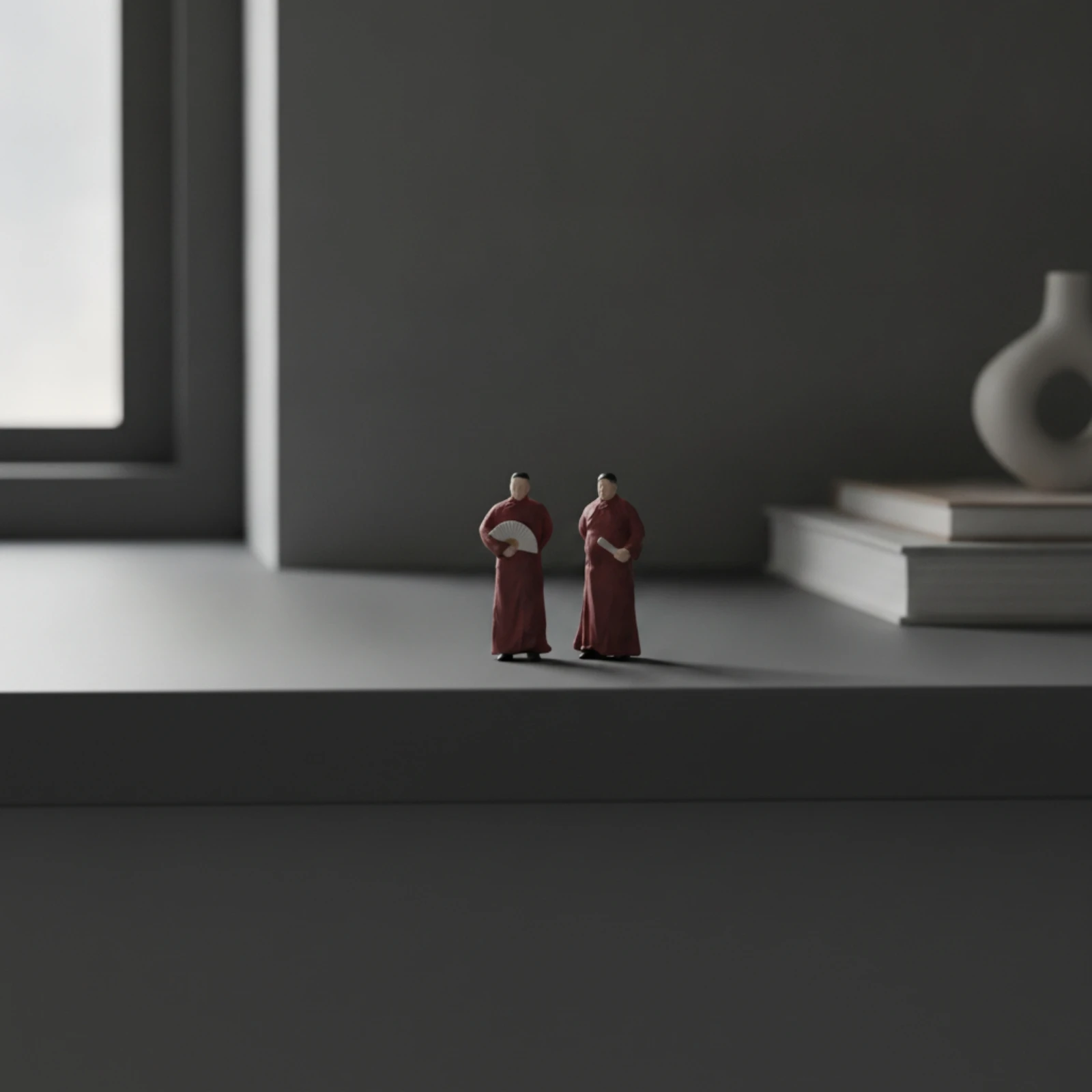Miniature Figure Pair Compact Display Doll Standing Character Handmade Scale Model Long-Lasting for Modelers, Dioramas