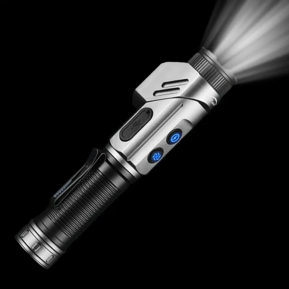 Lanterna LED Portátil com Ângulo Ajustável de 90 Graus, Carregamento USB, Lâmpada de Trabalho para Cantos com Base Magnética, Tocha Externa para Manutenção