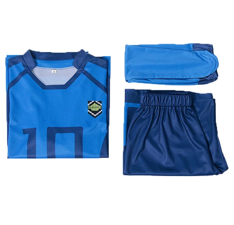 Anime Blauw Cosplay Kostuum Jersey Rood Uniform T-shirt Pruik Mannen Chigiri Hyoma Seishiro Reo Mikage Nagi Cosplay Voetbalshirts