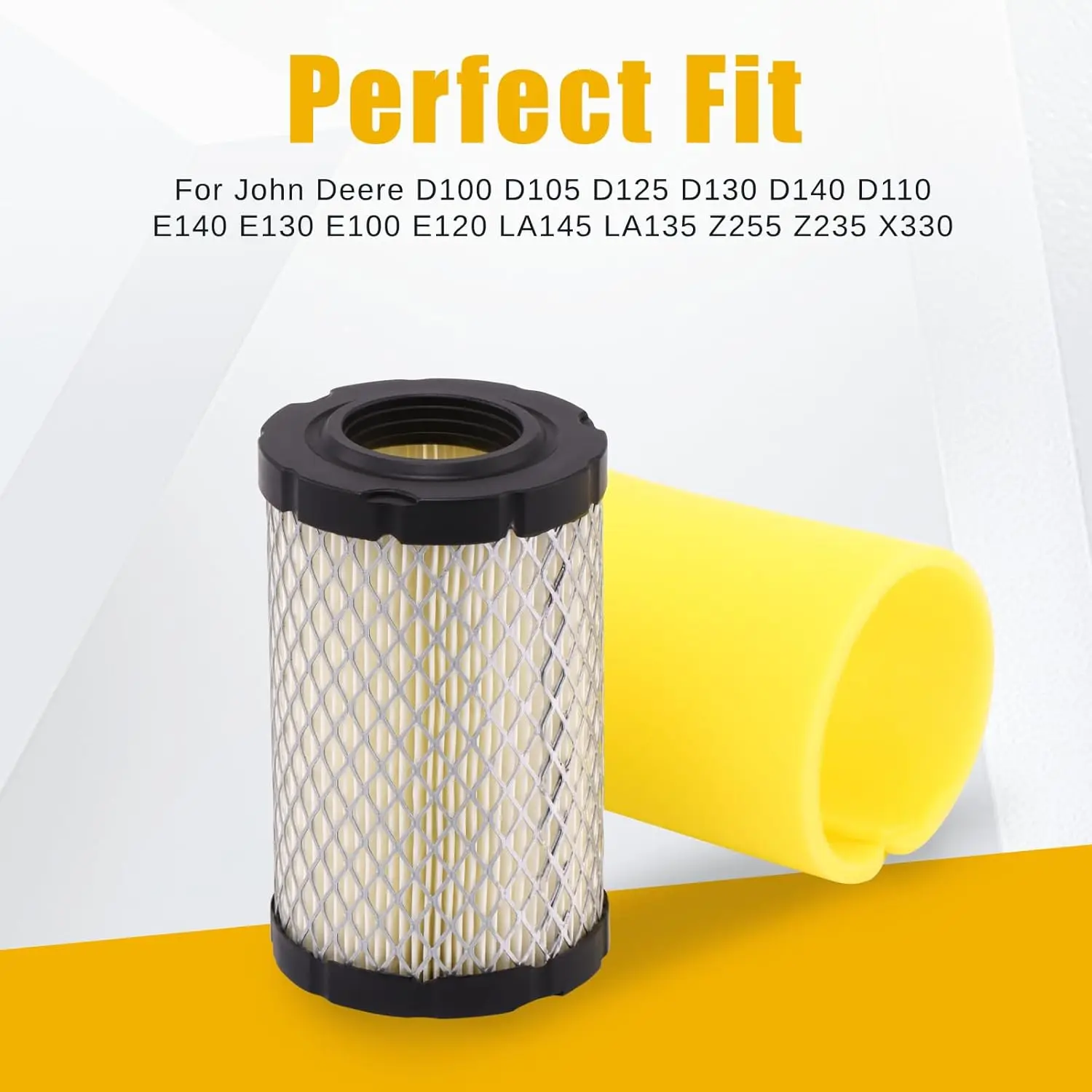 Replacement MIU14395 Air Filter Kit for John Deere D125 D130 D140 E140 (Briggs & Stratton, Replace MIU13038 MIU13963, Tune-Up Ma