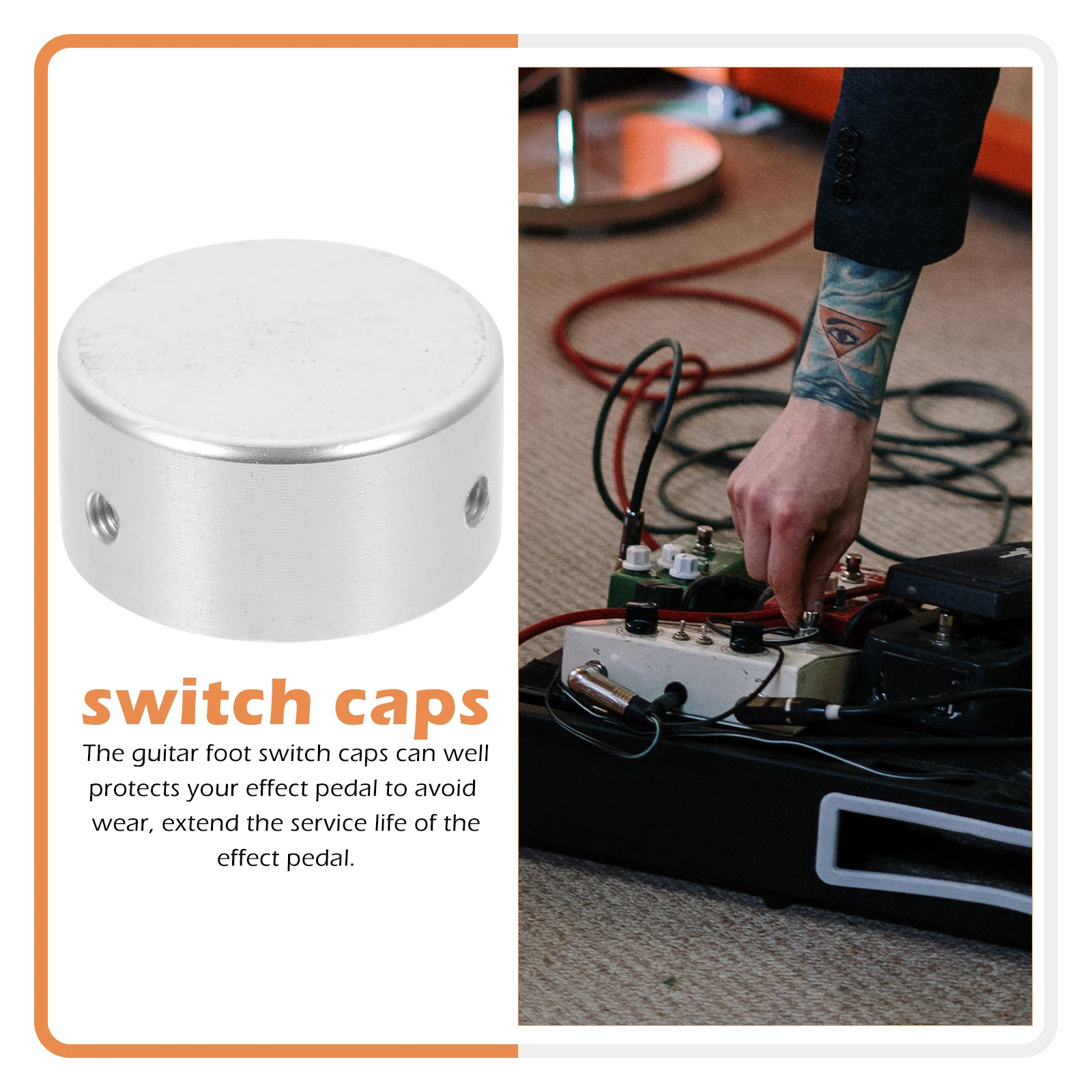 

6 set Guitar Effect Pedal Topper Caps 6 Sets Aluminum Footswitch Toppers Replacement For Music Instrument Parts Guitar