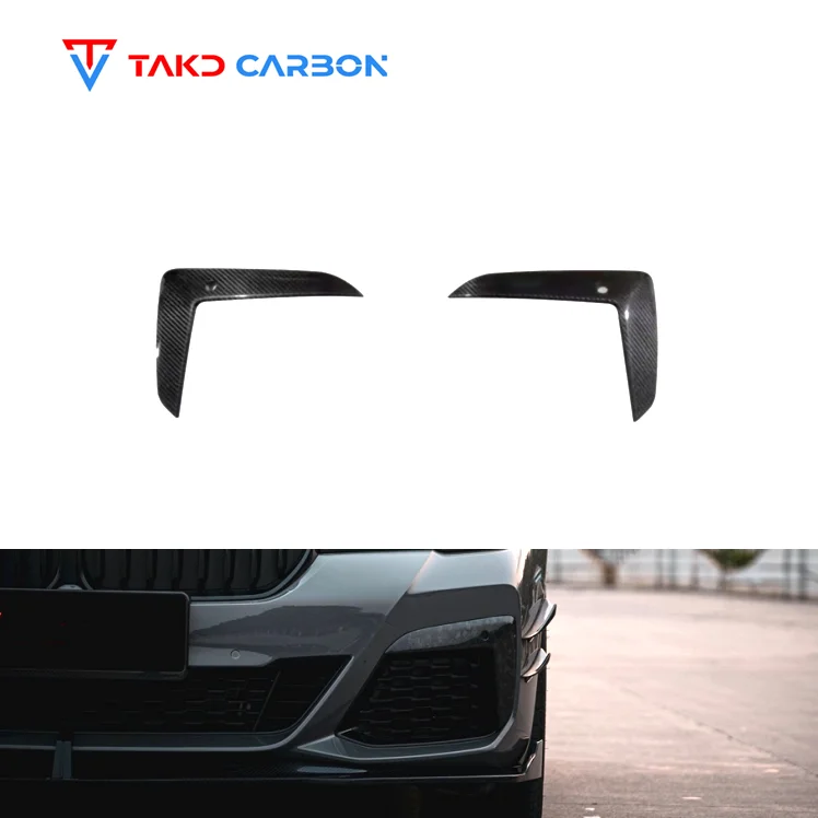 

Dry Carbon Fiber 3K Twill Car Front Bumper Fog Lamp Frame Air Vent Grille Trim Cover for bmws 5 Series G30 G38 2021+