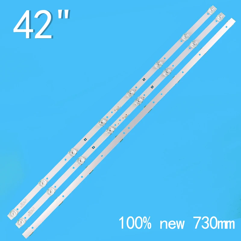 3 buah = 1set 8LED 6v 730mm UNTUK tcl 42 inci LCDTV backlight strip JS-D-JP42EU-082EC 70310 E42EP/K1000 MCPCB JS-D-JP42EC-082EC 70310