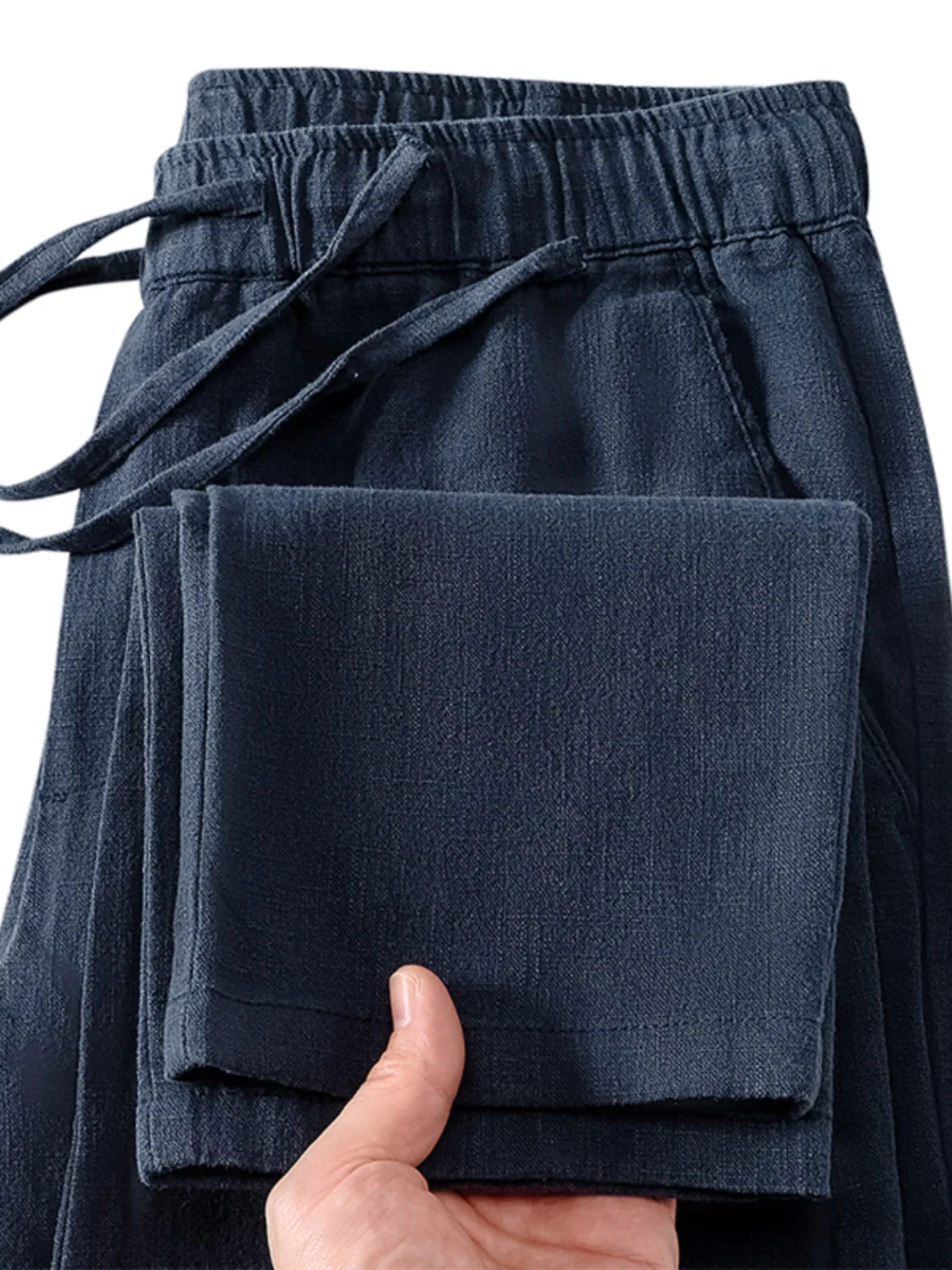 

Новые летние мужские повседневные брюки из хлопка и льна, свободные, прямого кроя, дышащие, спортивные, синие, длинные, модные, прямого силуэта