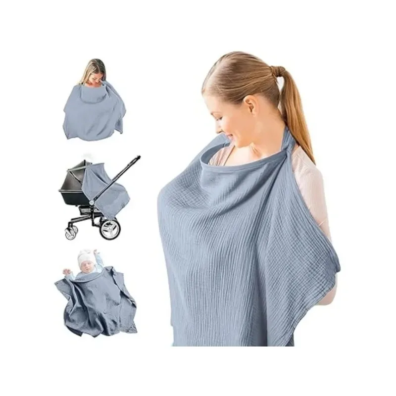 Breathable Baby Nursing Cover Maternity Breastfeeding Cover Cotton Muslin Baby Feeding Blanket Privacy Apron Stroller Blankets