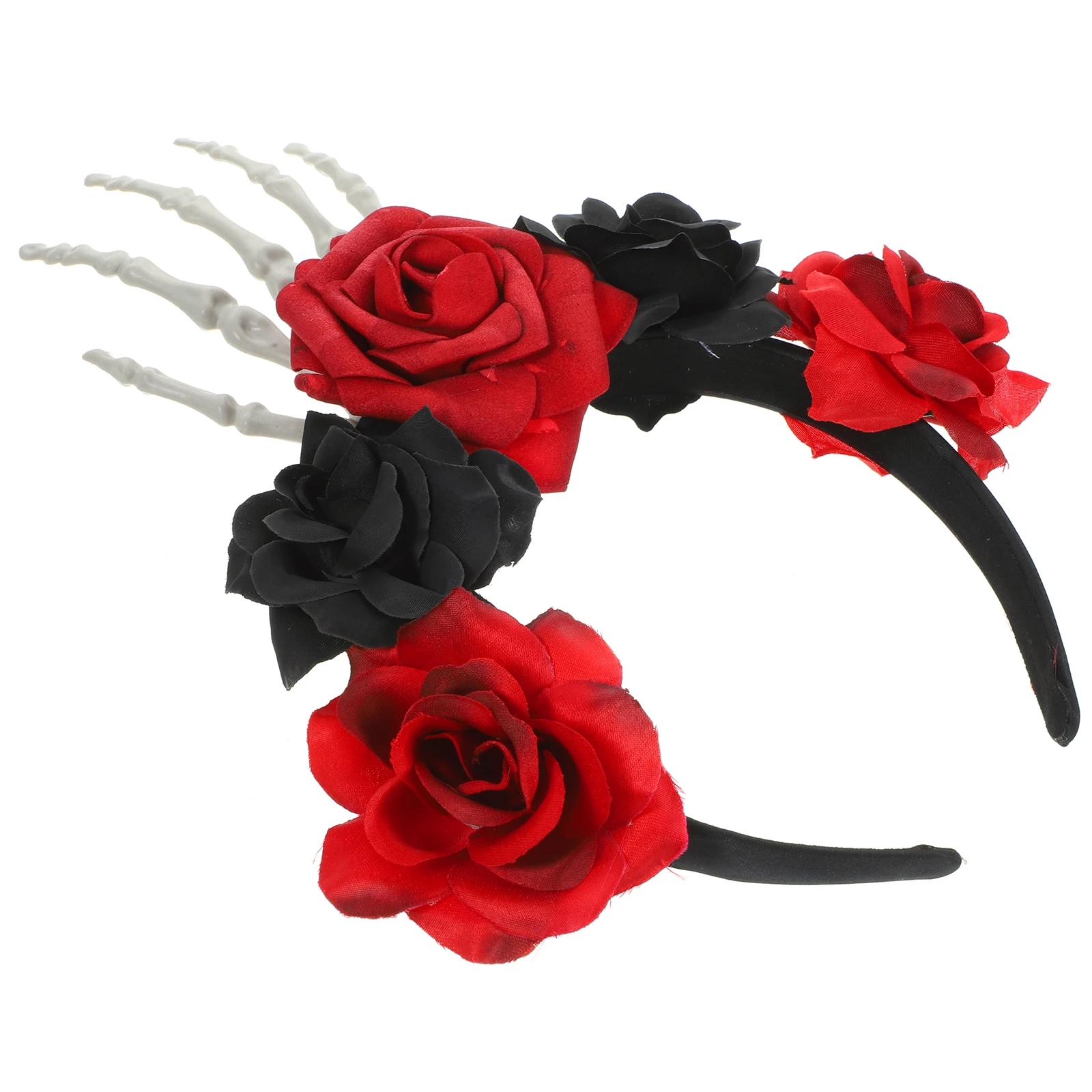 

Skull Headb Halloween Red Black Rose Women Headdress Breathable Material Photo Props Cosplay Accessories Reusable