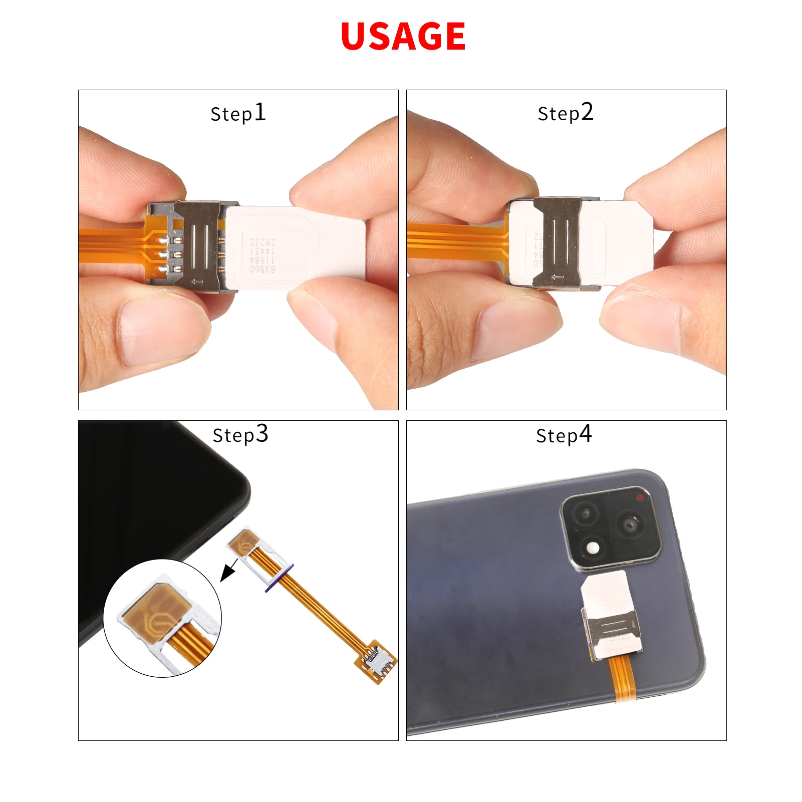 2FF Standard SIM Card Extension Converter to 3FF Micro 2FF Standard 4FF Nano sim card fpc Soft Cable Extender  Adapter 2pcs