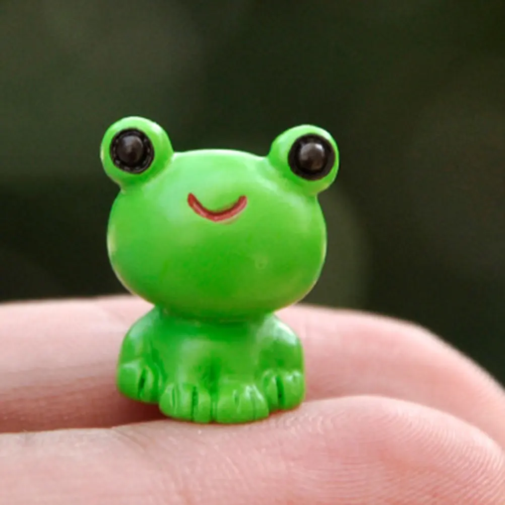 

20pcs Decorations Frog Statue Mini Resin Statues Garden Plant Ornaments Cute Figurines Micro Landscaping Sculpture