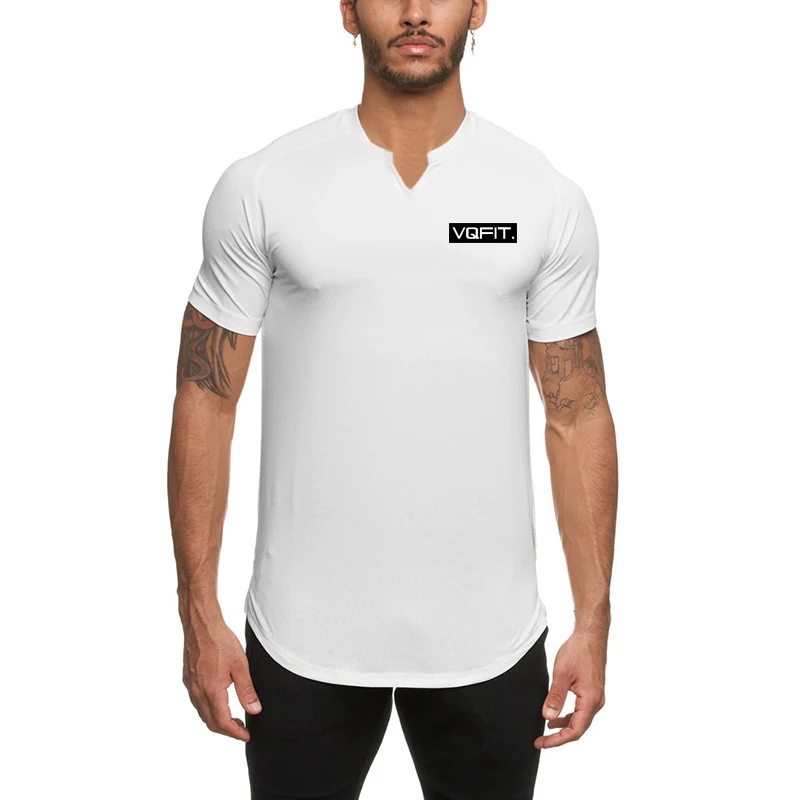 Men's High-performance Sports Running T-shirts Quick-drying Long Tail-falling Hem Sweat-absorbing Sports Shirt Running T-shirt