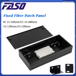 12/24Ports Fixed Fiber Patch Panel SC/LC Pigtail ODF 1U Optical Fiber Terminal Box  OEM Optical Fiber Distribution Box