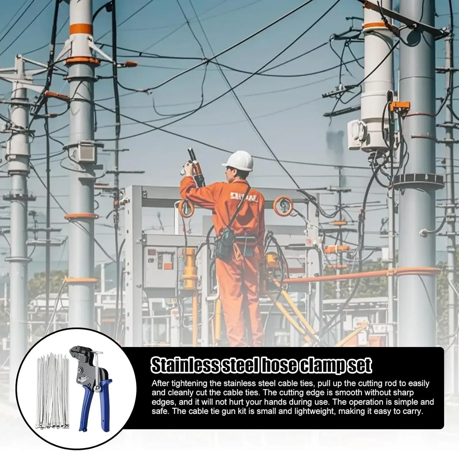 Kabelbinder für Edelstahlbinder, Handbinderwerkzeug, hochwertige Mehrzweck-Spannbänder zum Schneiden und Spannen – Detail 5