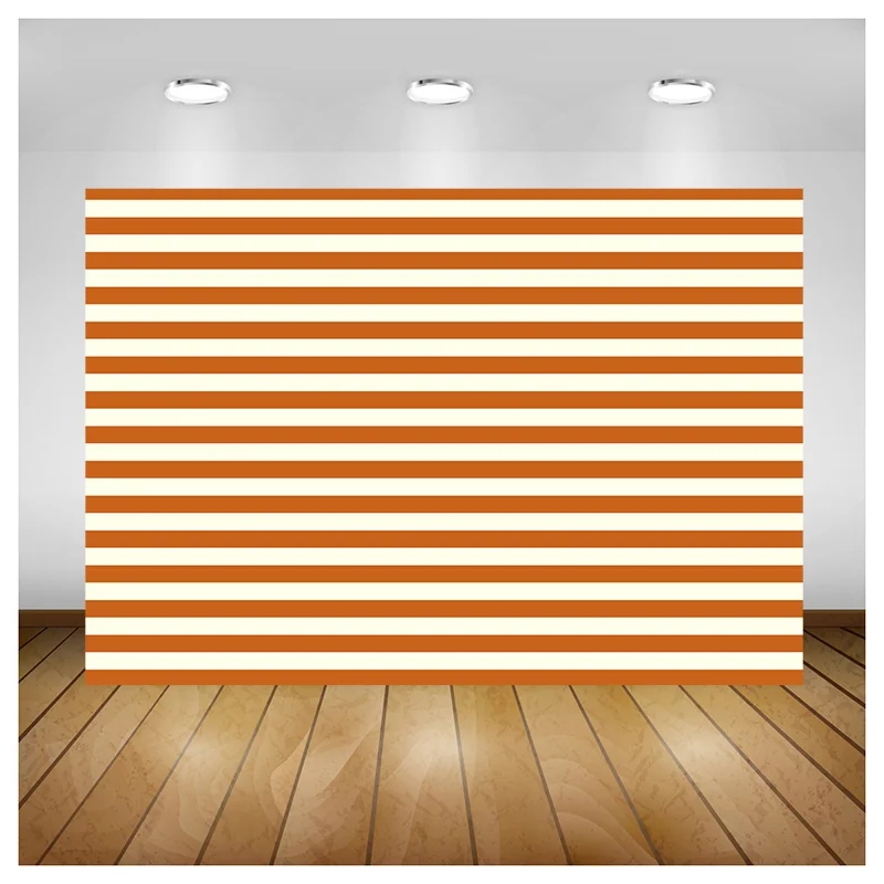 Seamless Orange And White Horizontal Stripe Lines Warning Background Graphic Modern Birthday Party Portrait Photo Studio Props