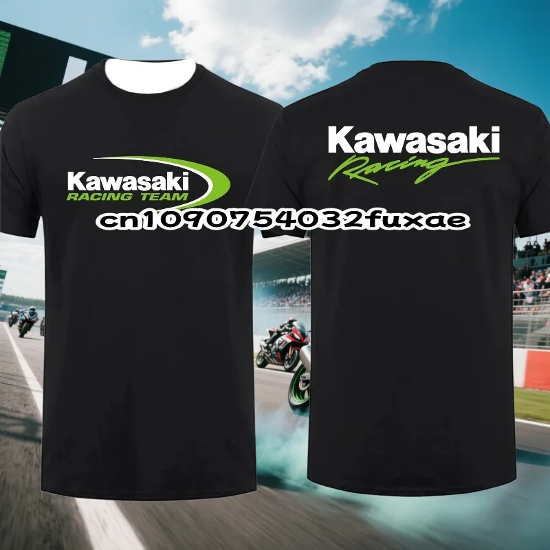 

Мужская летняя футболка MOTO, повседневная футболка Kawasaki Racing Team Evil Talon, большой пиджак с рисунком, дышащий уличный пиджак с коротким рукавом