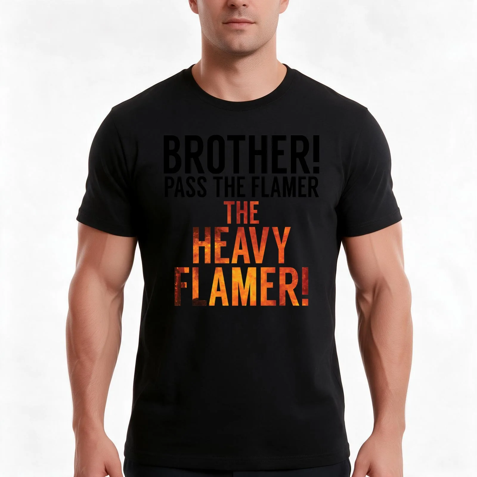 Crispy barbecued flamer T-Shirt, Summer Casual Cotton Tee, Oversized Streetwear Tops, Vintage Graphic Print, Unisex Men Women
