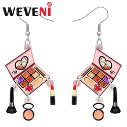 WEVENI Novelty Acrylic Makeup Eye Shadow Sets Drop Dangle Earrings Fashion Jewelry For Women Girls Charms Gifts