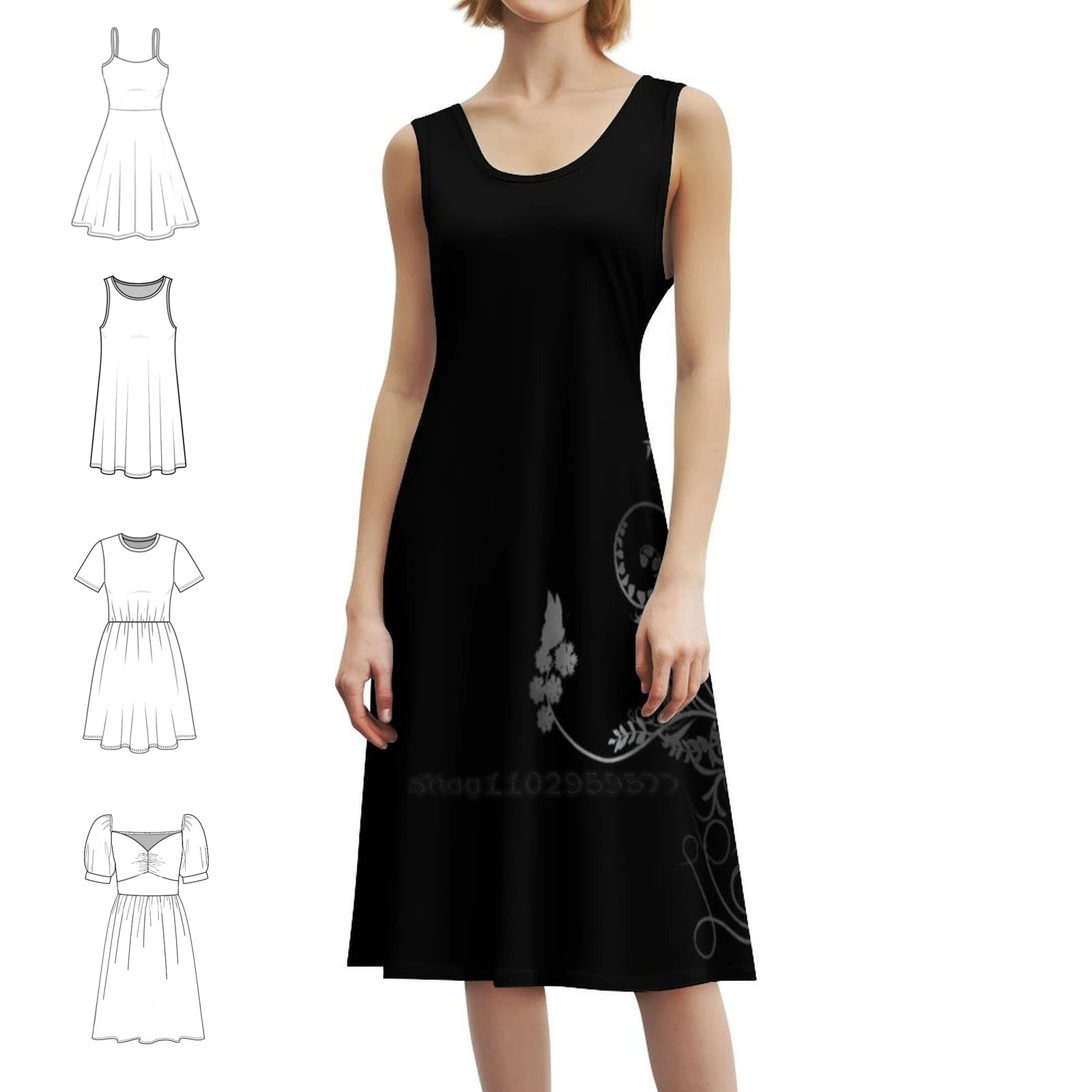 

Декоративное свободное дизайнерское черно-белое платье с вырезом в форме сердца, элегантное летнее праздничное платье для женщин, декоративное Swirly