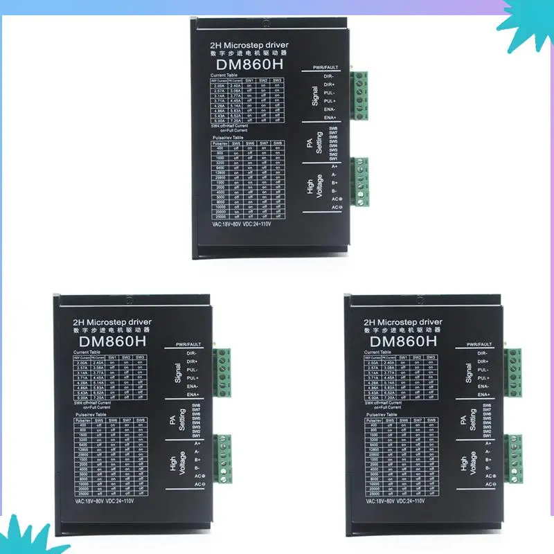 

ABZW 3X Microstep Drive DM860H DSP цифровой тип 57/86 драйвер шагового двигателя с вентилятором для DMA