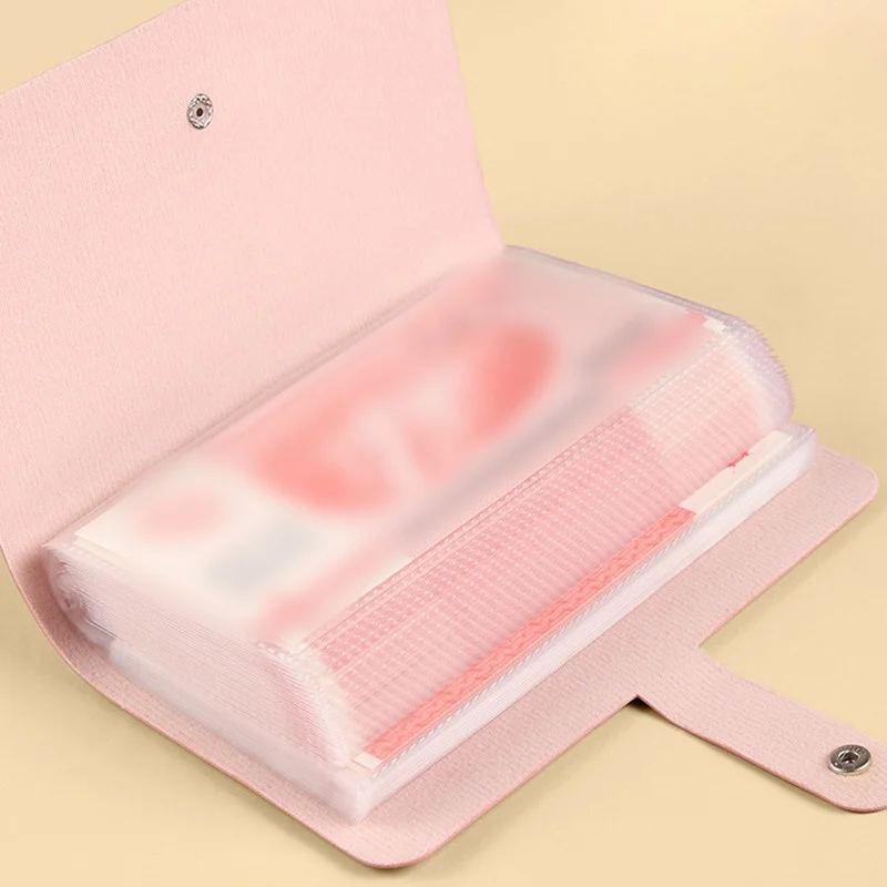 Waterproof Leather 100 Envelopes Money Savings Challenge Binder Clear Pocket Cash Budget Planner Household Finance Accessory