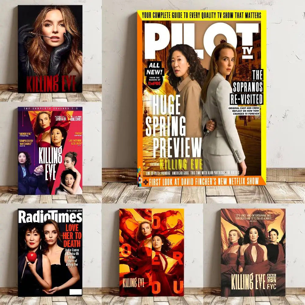 Film Killing Eve Poster Hochwertiger Druck Wasserdichter Wandkunstaufkleber für Bar Wohnzimmer Dekor Geschenk