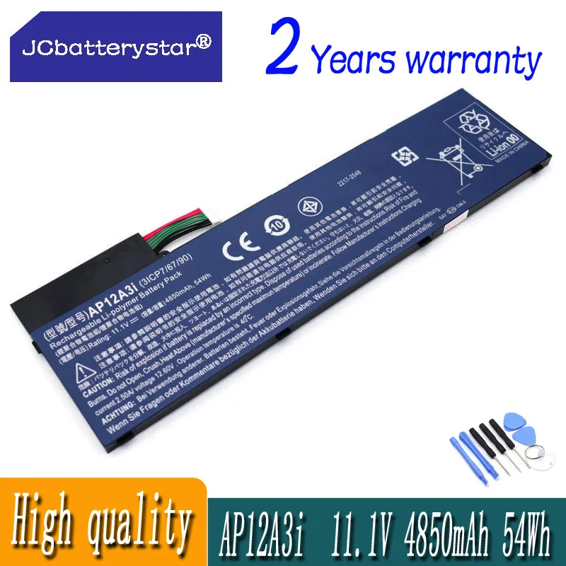 JC New Laptop Battery AP12A3i For Acer Aspire Timeline Ultra M3 M5 M3-581TG M3-481TG M5-481TG M5-581TG AP12A4i 11.1V 4850mAh