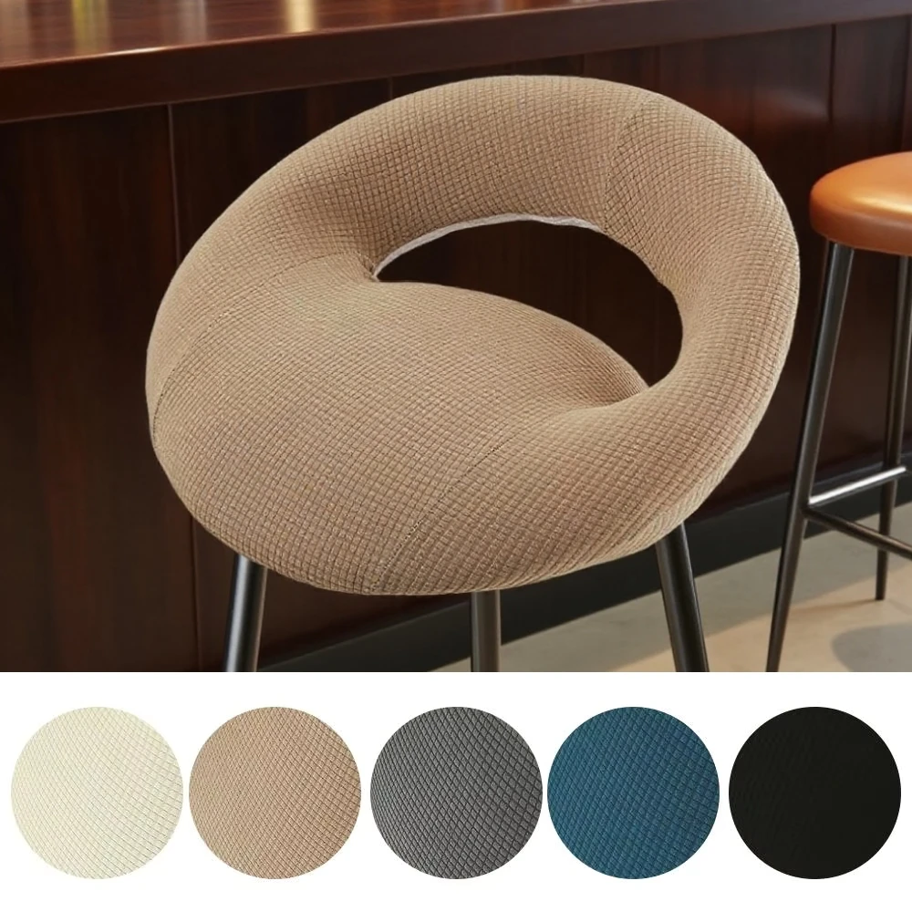 

Adjustable Elastic Bar Stool Covers Hollowed-out Chair Cover Semi-circular High-leg Bar Counter Stool Cover Washable Home Decor