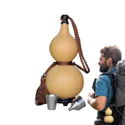 Gourd Wine Flask Outdoor Water Bottle With Tassel Rope Outdoor Portable Water Bottle With Stopper Flagon Kettle Chinese Feng