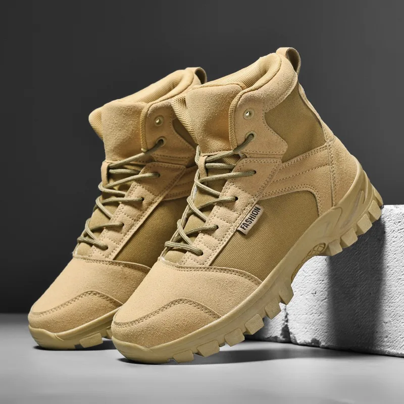 

2026 New Outdoor Couple Boots Desert Hiking Boots Men's and Women's Boots Hiking Shoes High-Top Breathable Combat Training Boots
