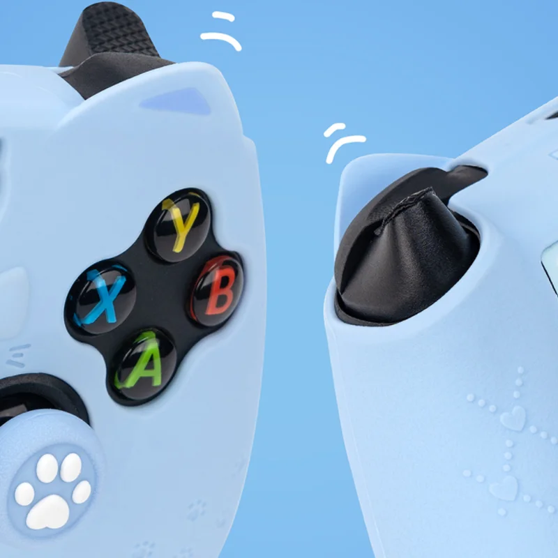 Cute Cat Paw Silicone Soft Protector Sticker Skin For Xbox Series X/S Game Controller Protective Case Thumb Stick Grip Cap Cover