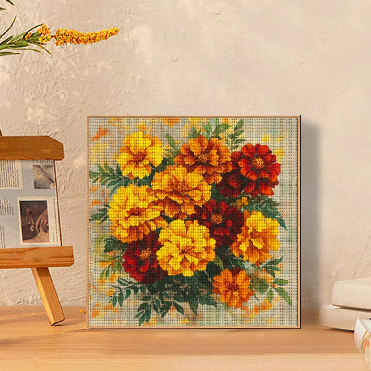 1 Set 30x30cm-11.8x11.8-Zoll 11CT/14CT bedruckter Stoff Kreuzstich DIY-Set, große Größe, Geschenkset – Detail 1