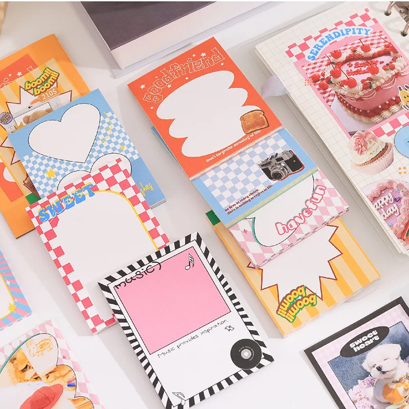 100Pcs Sweet Heart Memo Pad Decoration Scrapbook Message Notes Paper To Do List Planner Daily Check Notepad Cute Stationery