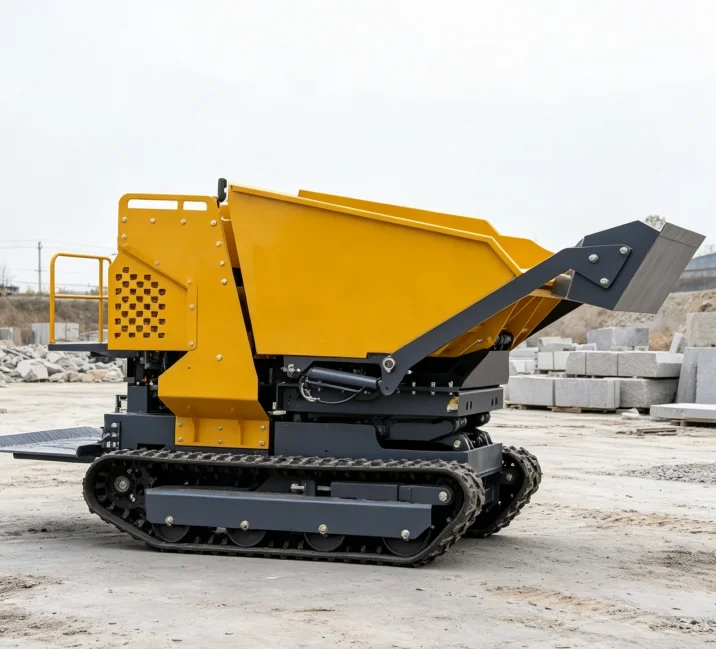 Mini Tracked Dumper Hydraulic Unloading Rubber Crawler Transporter For  Stone Bulk Material Short Haul