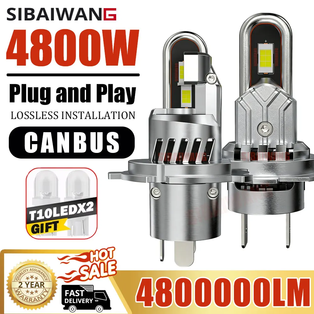 

Автомобильные светодиодные лампы SIBAIWANG H4 (ближний/дальний свет), H7, H11, 9005, 9003, HB2, Canbus, 4800W, 12V, противотуманные фары