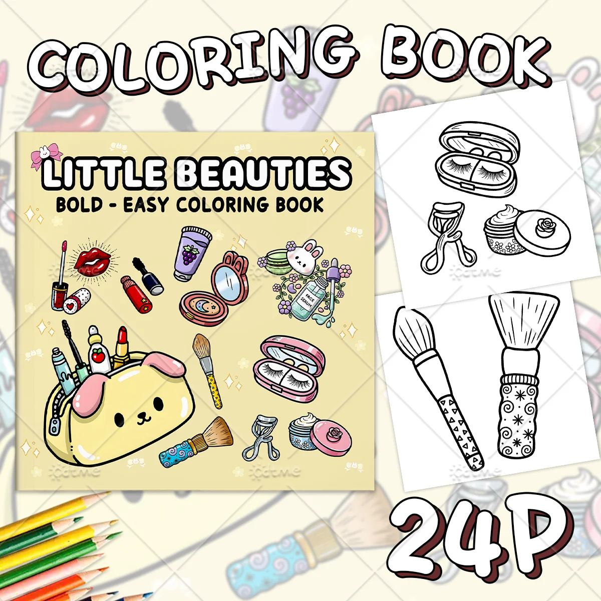 LITTLE BEAUTIES Bold-easy Patterns Coloring Book for Adults Cute Drawing Book Perfect Gift for Party and Birthday