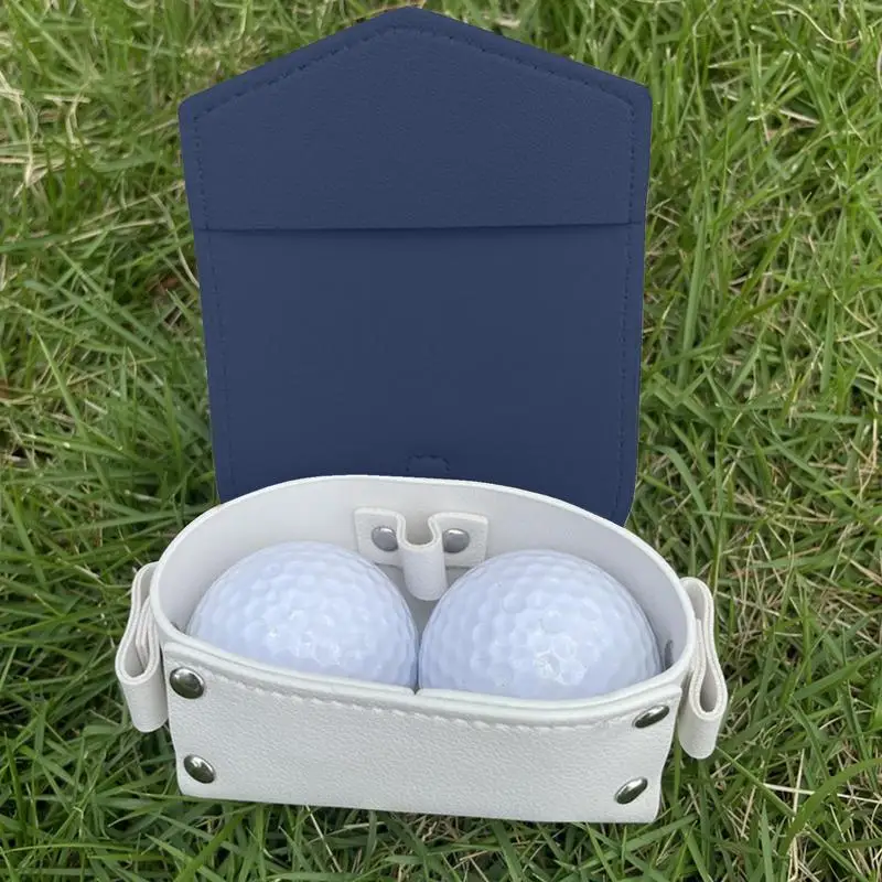 Golf Ball Pocket Match Color Golf Valuables Pouch For Men PU Leather Golf Ball Storage Pocket Golf Bag Utility Pouch Sports