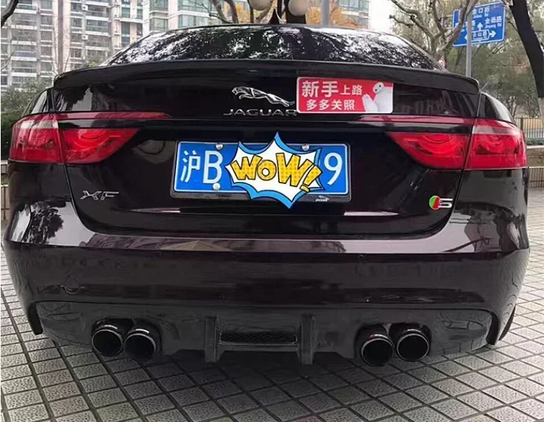 

Для Jaguar XF 2016 2017 2018, высококачественный багажник из углеродного волокна, задний бампер, диффузор, разветвители и выхлопной спойлер, комплект кузова, крышка
